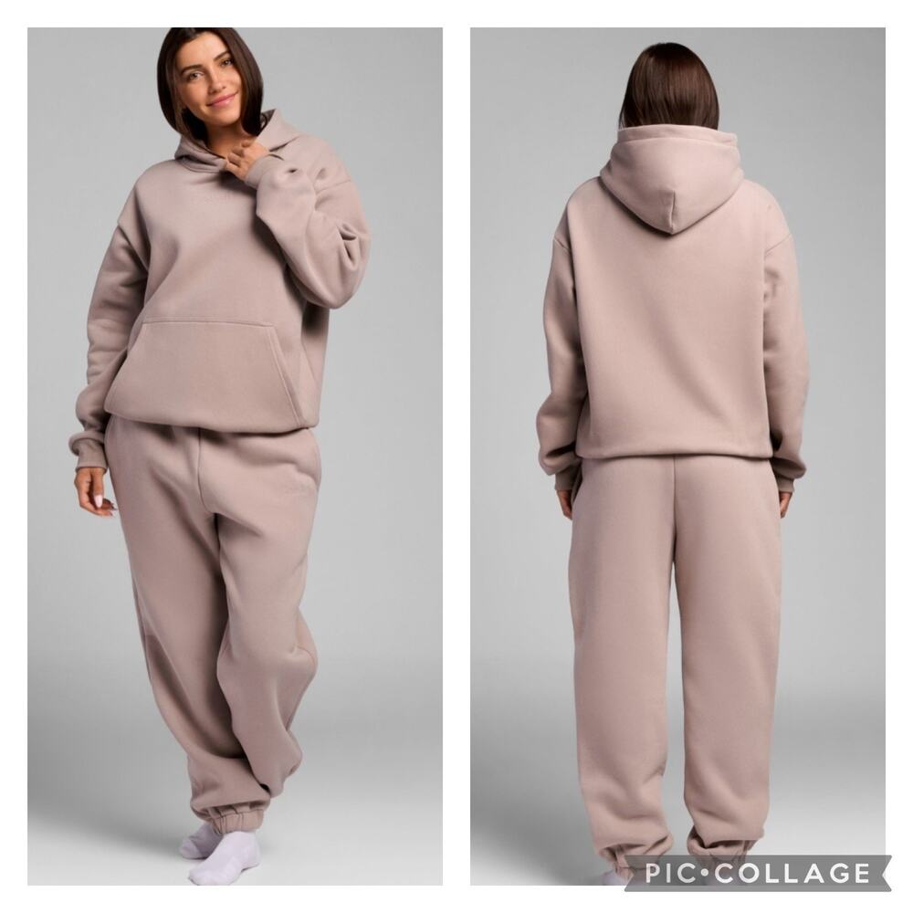 Comfrt Signature Sweat Set Hoodie Sweatpants Bark Size Medium